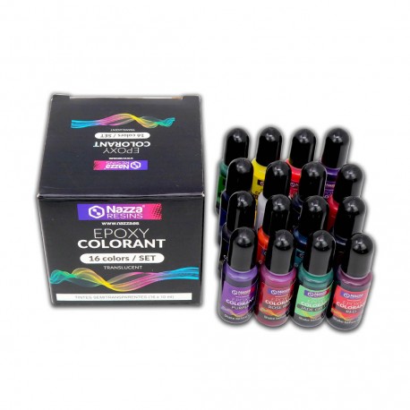 Set Tintes Semitransparente Resina Epoxi 16x10 ml.