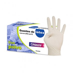 Caja guantes latex c/polvo T- L 100 uds.