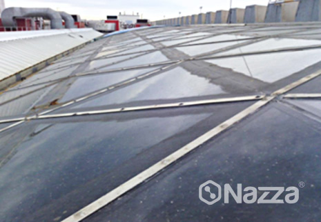 Sistema de membrana de poliuretano transparente aeropuerto Barcelona Nazza